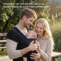 Nosič pre bábätká Momcozy Ring Sling pre novorodencov 3,6-15 kg, čierny – Krúžková šatka na nosenie detí 7