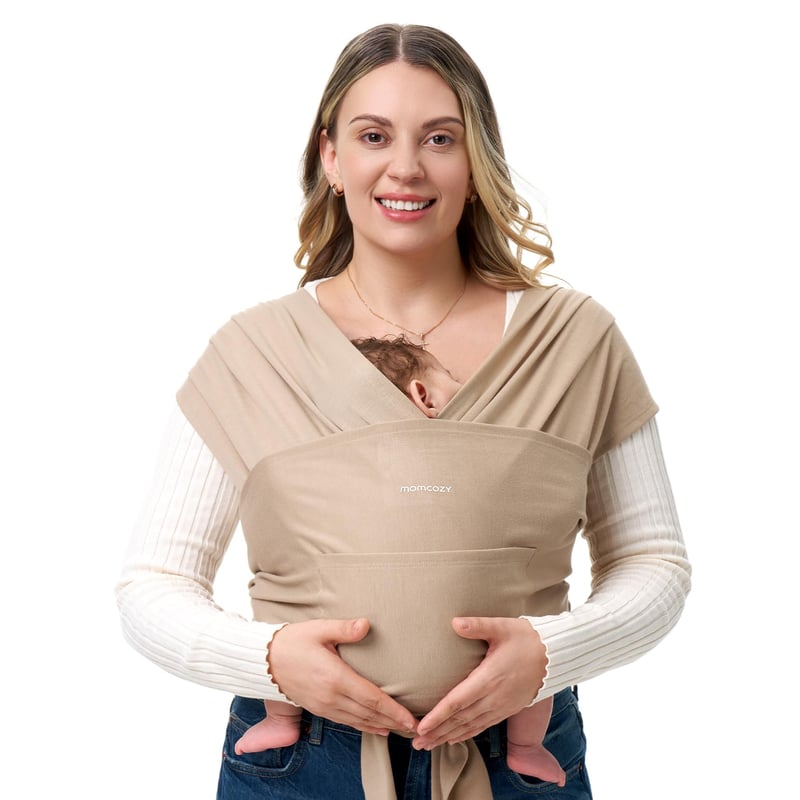 Momcozy Ring Sling Kruhový nosič pre novorodencov 3,6-15 kg – Svetlá kávovohnedá