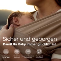 Momcozy Ring Sling Kruhový nosič pre novorodencov 3,6-15 kg – Svetlá kávovohnedá 2