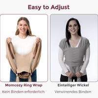 Momcozy Ring Sling Kruhový nosič pre novorodencov 3,6-15 kg – Svetlá kávovohnedá 5