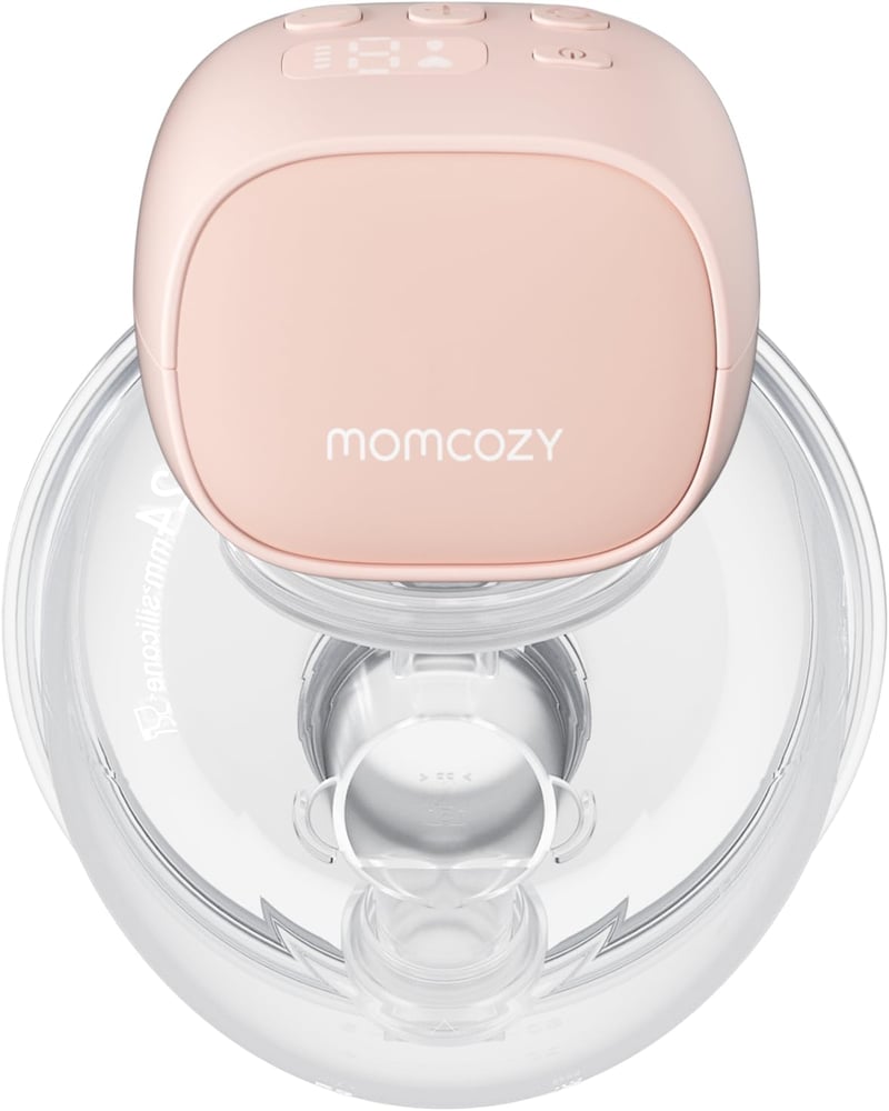 Momcozy S9 Pro Kéz Nélküli Mellszívó LED Kijelzővel - Hordozható Szilikon Mellpumpa Szoptató Anyáknak, Piros
