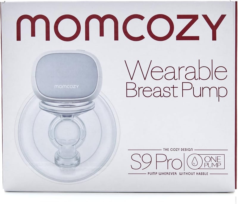 Momcozy S9 Pro Kéz Nélküli Mellszívó LED Kijelzővel - Hordozható Szilikon Mellpumpa Szoptató Anyáknak, Piros
