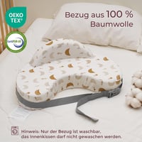 Pernă de alăptare lată Momcozy cu suport de siguranță, din spumă cu memorie densă și flexibilă, susținere ergonomică, cu husă detașabilă reglabilă 7