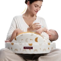 Pernă de alăptare lată Momcozy cu suport de siguranță, din spumă cu memorie densă și flexibilă, susținere ergonomică, cu husă detașabilă reglabilă 1