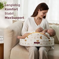 Pernă de alăptare lată Momcozy cu suport de siguranță, din spumă cu memorie densă și flexibilă, susținere ergonomică, cu husă detașabilă reglabilă 6