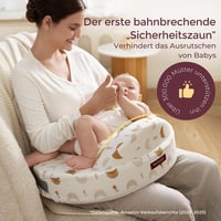 Pernă de alăptare lată Momcozy cu suport de siguranță, din spumă cu memorie densă și flexibilă, susținere ergonomică, cu husă detașabilă reglabilă 2