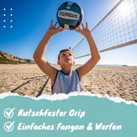 Neoprénová vodnopólová lopta Momevo BeachBuddy pre deti – Ø 22 cm, veľkosť 5, Deep Sea – Mäkká plážová lopta od 2 rokov, na vonkajšie použitie 5
