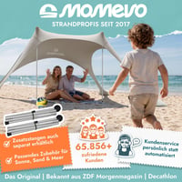 Cort de plajă Momevo Sunsail cu 2 bețe, protecție UV UPF 50+, culoare nisip, cort de protecție solară ideal pentru plajă 6