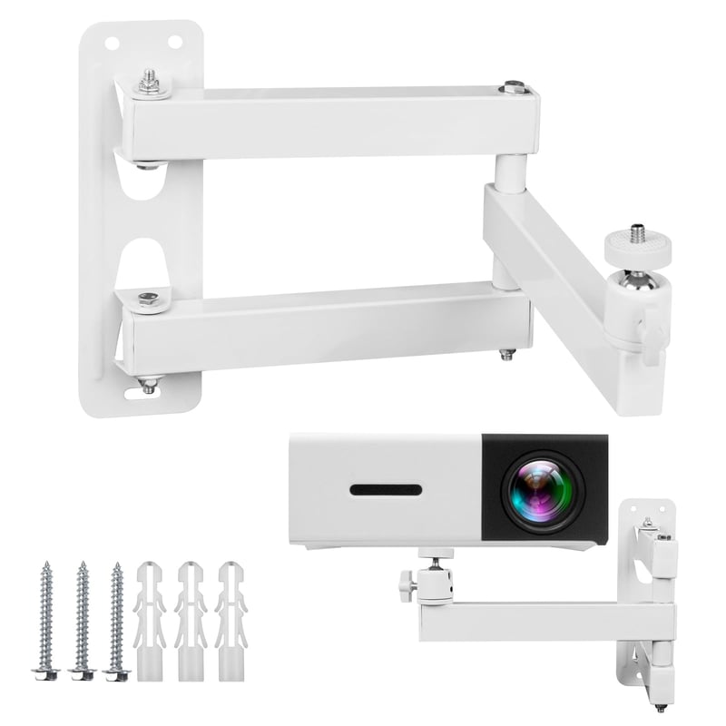 Suport de perete pentru proiector momgyaamz, montură metalică, unghi reglabil multidirecțional, braț articulat, conector cu șurub de 1/4 inch, pentru proiector și cameră de supraveghere