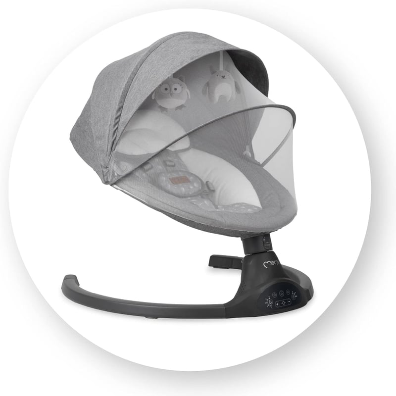 MOMI LAMI Elektromos Babafotel Bluetooth Funkcióval és 5 Fokozatú Ringató Beállítással