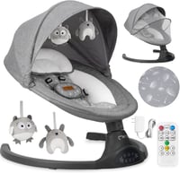 MOMI LAMI Elektromos Babafotel Bluetooth Funkcióval és 5 Fokozatú Ringató Beállítással 2