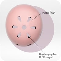MoMi Mimi gyerek kerékpáros sisak 48-55 cm, állítható, szellőzőnyílások, párnázott - Matte pink 4