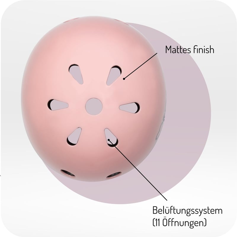 MoMi Mimi gyerek kerékpáros sisak 48-55 cm, állítható, szellőzőnyílások, párnázott - Matte pink