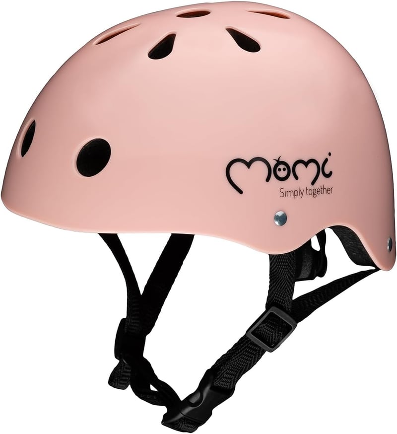 MoMi Mimi gyerek kerékpáros sisak 48-55 cm, állítható, szellőzőnyílások, párnázott - Matte pink