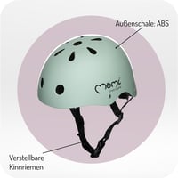 MoMi Mimi gyerek kerékpáros sisak 48-55 cm, állítható, szellőzőnyílások, párnázott - green matte 2