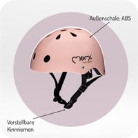 MoMi Mimi gyerek kerékpáros sisak 48-55 cm, állítható, szellőzőnyílások, párnázott - Matte pink 2