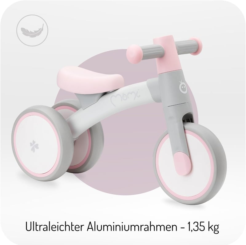 MoMi TEDI futóbicikli gyerekeknek - könnyű futókerékpár lányoknak és fiúknak - Pink