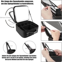 MOMIRA utazó sminktetű LED tükörrel, vízálló kozmetikai táska fekete 6