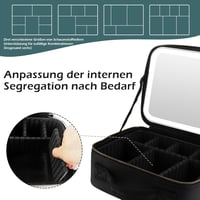 MOMIRA utazó sminktetű LED tükörrel, vízálló kozmetikai táska fekete 5