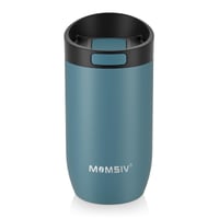 Nerezový termo-pohár MOMSIV so slamkou a rúčkou - čierny - 1100 ml 1