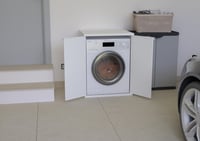 Kryt na práčku Mongardi z PP, PVC a ABS živice, univerzálny, odolný voči vlhkosti, 68,5 x 64,5 x 88 cm, biely, do garáže, exteriéru a práčovne, jednoduchá montáž 6