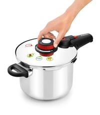 Oală sub presiune din oțel inoxidabil Monix Selecta, 7 litri, 22 cm, oțel 18/10, închidere automată, gri 2