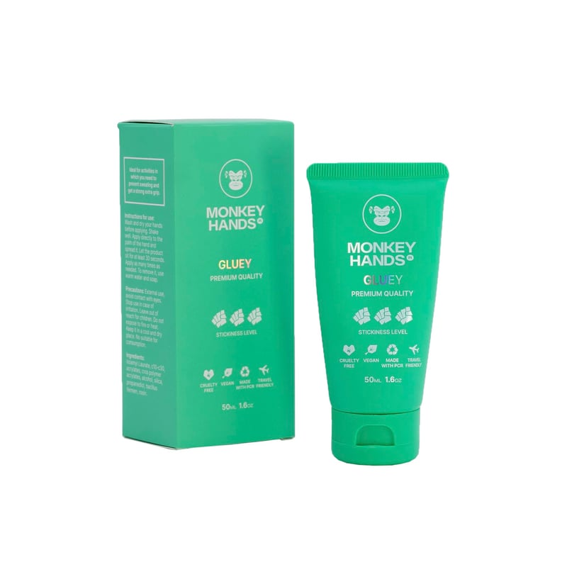 MONKEY HANDS Gluey Grip Magneziu Lichid Gel pentru Îmbunătățirea Prizei 50 ml Verde Pole Dance Calisthenics Gimnastică Fitness Vegan