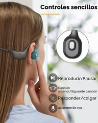 Căști wireless cu conducție osoasă MONODEAL, Bluetooth 5.3, cu microfon și anulare a zgomotului pentru apeluri hands-free 8