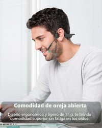 Căști wireless cu conducție osoasă MONODEAL, Bluetooth 5.3, cu microfon și anulare a zgomotului pentru apeluri hands-free 4