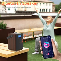 MONODEAL DAB+ Rádió Bluetooth-al, Kettős Ébresztőóra, Újratölthető Konyhai Rádió - wood-coloured 7