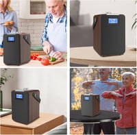 MONODEAL DAB+ Rádió Bluetooth-al, Kettős Ébresztőóra, Újratölthető Konyhai Rádió - wood-coloured 8