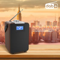 MONODEAL DAB+ Rádió Bluetooth-al, Kettős Ébresztőóra, Újratölthető Konyhai Rádió - wood-coloured 3