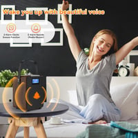 MONODEAL DAB+ Rádió Bluetooth-al, Kettős Ébresztőóra, Újratölthető Konyhai Rádió - wood-coloured 6