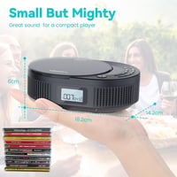 Monodeal hordozható CD lejátszó Bluetooth FM rádióval, beépített hangszóróval - fekete 8