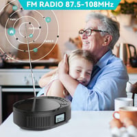 Monodeal hordozható CD lejátszó Bluetooth FM rádióval, beépített hangszóróval - fekete 4