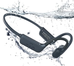 Căști cu conducție osoasă MONODEAL IP68 pentru înot, Bluetooth 5.4, player MP3 8GB rezistent la apă cu design open-ear, pentru sport și alergare