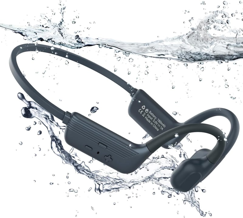 Căști cu conducție osoasă MONODEAL IP68 pentru înot, Bluetooth 5.4, player MP3 8GB rezistent la apă cu design open-ear, pentru sport și alergare