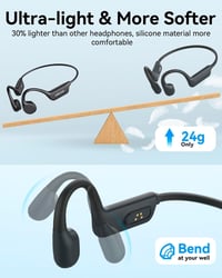 Căști cu conducție osoasă MONODEAL IP68 pentru înot, Bluetooth 5.4, player MP3 8GB rezistent la apă cu design open-ear, pentru sport și alergare 5