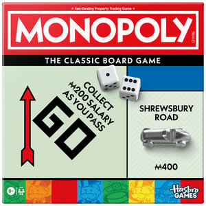 Spoločenská hra Monopoly Classic s úložným priestorom a väčšími figúrkami – anglická verzia s írskym herným plánom