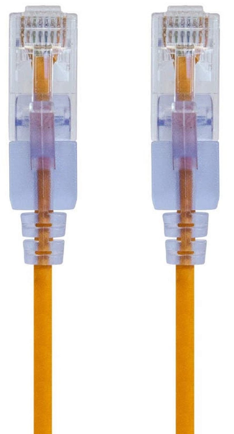 Cablu patch Ethernet Monoprice SlimRun Cat6A - RJ45, UTP, 550MHz, 10G, 30AWG, 0,9 m, galben, pachet de 10 bucăți