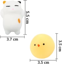 MonQi 36 darabos kawaii mini szilikon squishy állatfigurás stresszoldó nyomkodós játék csomag 5