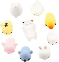 MonQi 36 darabos kawaii mini szilikon squishy állatfigurás stresszoldó nyomkodós játék csomag 4
