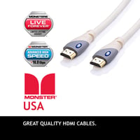 Cablu HDMI Monster Essentials Ultra HD 4K 1,82 m, 18 Gbps, 60/120 Hz, conectori aurii 24K, V-Grip, ecranare triplă, alb 3