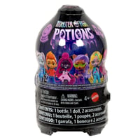 Monster High Potions krištáľová guľa s prekvapením, 7,5 cm figúrka s odhalením postavy pomocou vody, brlohom a kartou šťastia, JCX9 7