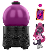 Monster High Potions krištáľová guľa s prekvapením, 7,5 cm figúrka s odhalením postavy pomocou vody, brlohom a kartou šťastia, JCX9 6