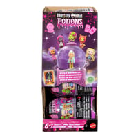 Monster High Potions krištáľová guľa s prekvapením, 7,5 cm figúrka s odhalením postavy pomocou vody, brlohom a kartou šťastia, JCX9 8