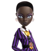 Zberateľská bábika Monster High x Wednesday Bianca Barclay v uniforme Nevermore Academy s amuletom sirény, batohom a stojanom JDR71 3