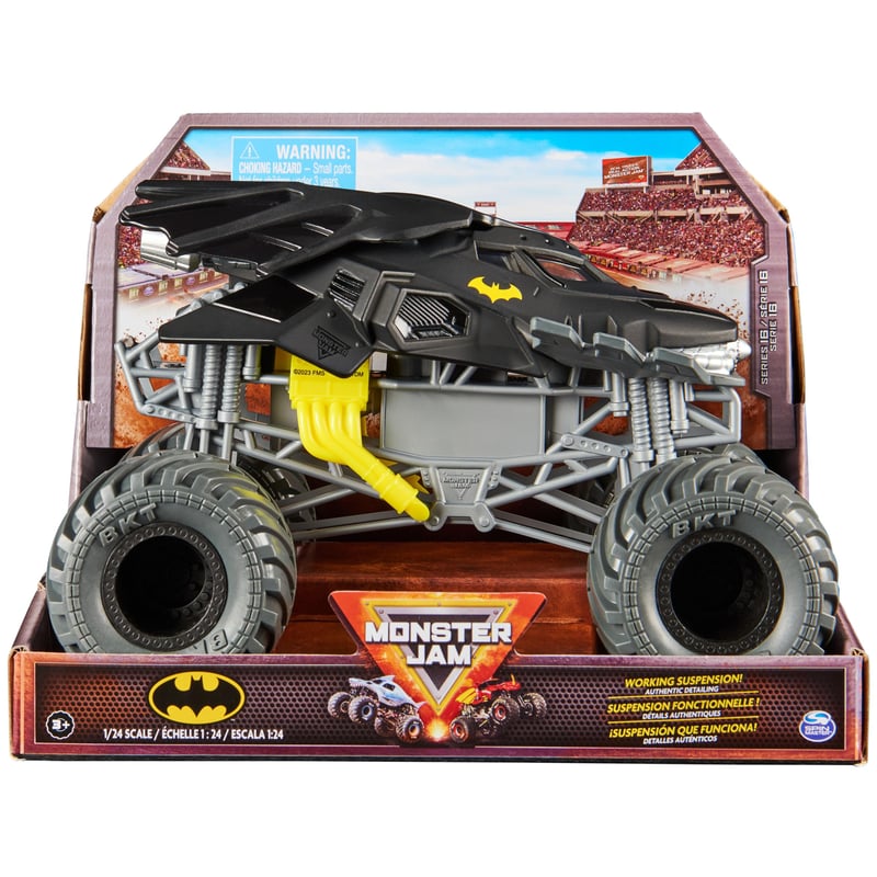 Zberateľský kovový model Monster Jam Batman Batmobile Monster Truck v mierke 1:24, od 3 rokov