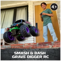 Monster Jam Smash 'n Bash Grave Digger diaľkovo ovládaný Monster Truck – Dá sa rozbiť a opraviť, 2,4 GHz, USB nabíjanie, od 4 rokov 2