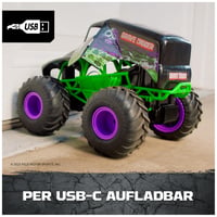 Monster Jam Smash 'n Bash Grave Digger diaľkovo ovládaný Monster Truck – Dá sa rozbiť a opraviť, 2,4 GHz, USB nabíjanie, od 4 rokov 6